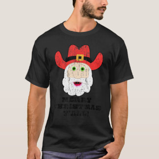Camiseta ¡Vintage, Navidades de matrimonio! Cowboy Santa Ha