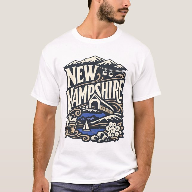 Camiseta Vintage New Hampshire State Heritage  (Anverso)