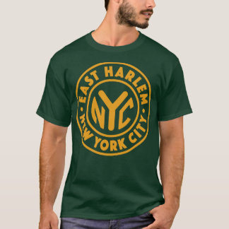 Camiseta Vintage New York City Circle East Harlem Gold