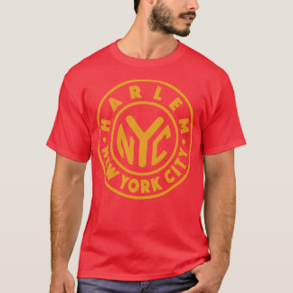 Camiseta Vintage New York City Circle Harlem Gold