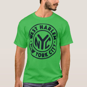 Camiseta Vintage New York City Circle West Harlem Navy
