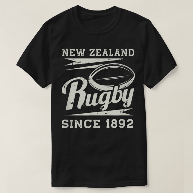Camiseta Vintage New Zealand Rugby Since 1892  (Diseño del anverso)