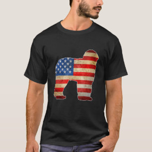 Camiseta Vintage Newfoundland Dog Bandera Estadounidense 4 