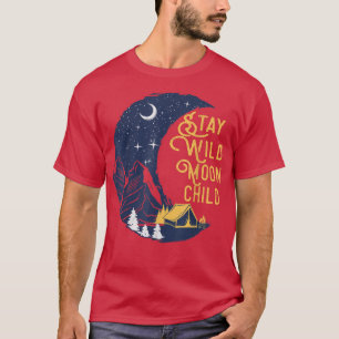 Camiseta Vintage Night Sky Retro 70 Vibes Stay Wild Moon C