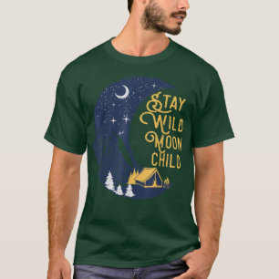 Camiseta Vintage Night Sky Retro 70 Vibes Stay Wild Moon C