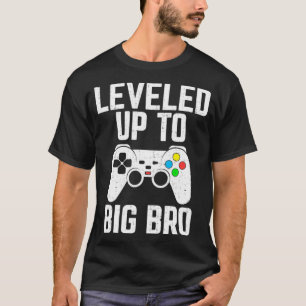 Camiseta vintage nivelado a big bro divertido video gamer n