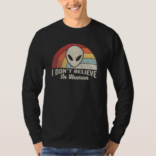 Camiseta Vintage No Creo En Humanos Espacio Alien 1