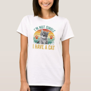 Camiseta Vintage, no soy soltera y tengo un gato