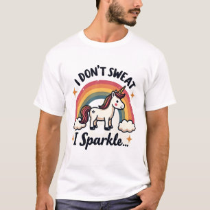 Camiseta Vintage No Sudo No Brillante Unicornio Arcoíris Di
