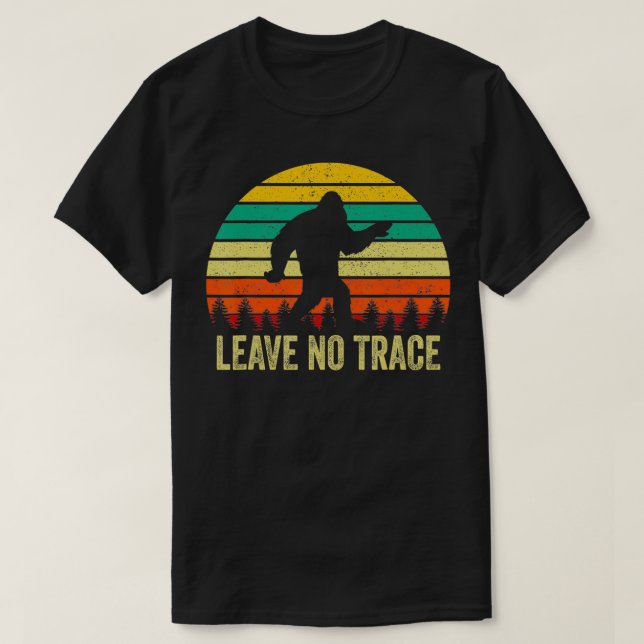 Camiseta Vintage No Trace Senderismo Camping (Diseño del anverso)