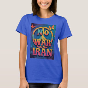 Camiseta Vintage No War Iran Peace Retro Anti-Guerra