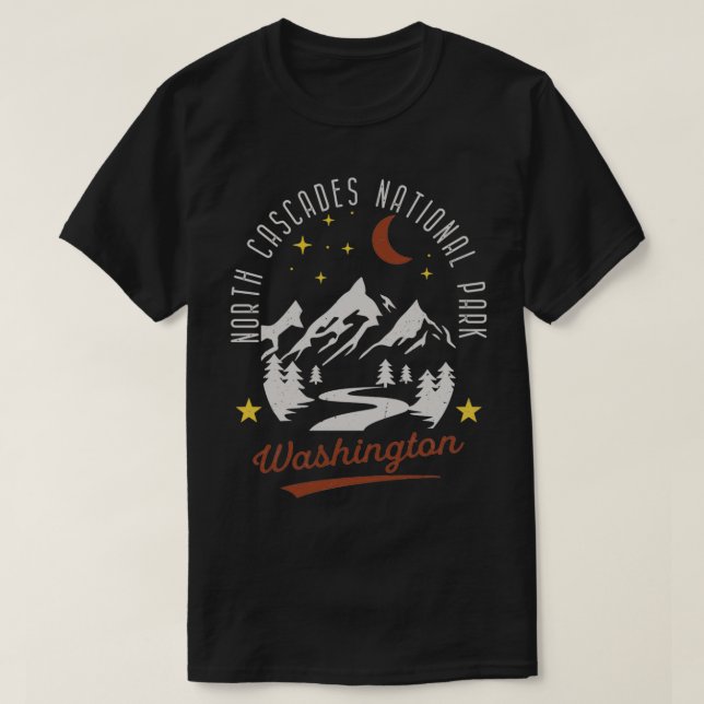 Camiseta Vintage North Cascades Parque Nacional Washington  (Diseño del anverso)