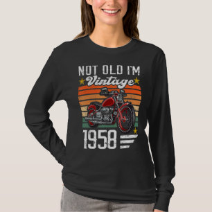 Camiseta Vintage Not Old I'm 1958 Classic Motorcycle Birth