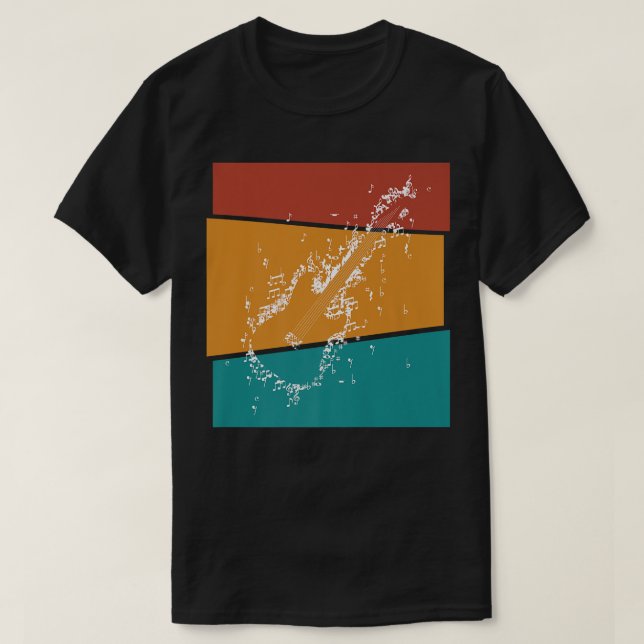 Camiseta Vintage Notes Electric Guitar1439 (Diseño del anverso)