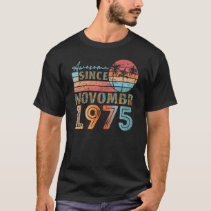 Camiseta vintage noviembre 1975 92 años 47 cumpleaños