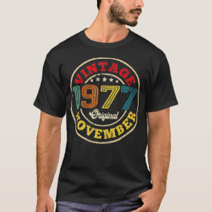 Camiseta Vintage Noviembre de 1977 Leyenda 43ª Retro Cumple