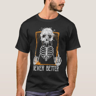 Camiseta Vintage Nunca Mejor Halloween Skeleton Rock En Ha