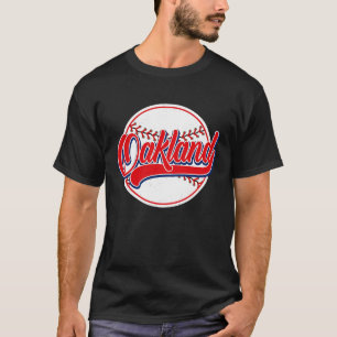 Camiseta Vintage Oakland Cityscape Baseball Para Hombres Mu