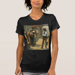 Camiseta Vintage occidental de la granja del caballo de la