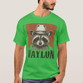 Camiseta Vintage Occidental Vaquero Waylon Mapache para Hom