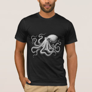 Camiseta Vintage Octopus Nautical Fantasy Art