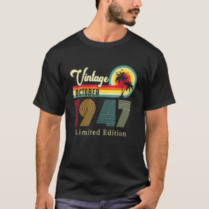Camiseta Vintage Octubre 1947 Cumpleaños En La Playa 75