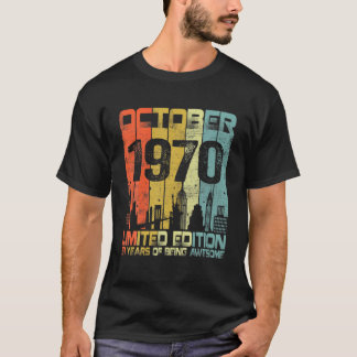 Camiseta Vintage Octubre 1970 Funny 51º Cumpleaños 51 Años