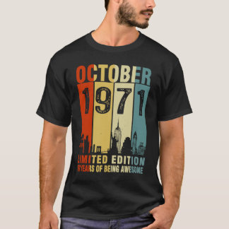 Camiseta Vintage Octubre 1971 52 años de edad 52º cumpleaño