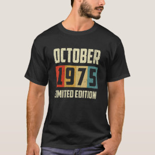 Camiseta Vintage Octubre 1975 47th Birthday Retro