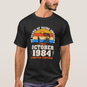 Camiseta Vintage Octubre 1984 Pescador de 38 años de edad d