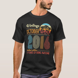 Camiseta Vintage Octubre 2016 6 Años De Edad 6º Día Deco