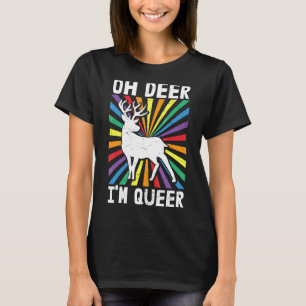 Camiseta Vintage Oh Deer I'm Queer Rainbow Lgbt Pride Gay