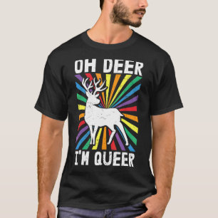 Camiseta Vintage Oh Deer I'm Queer Rainbow Lgbt Pride Gay