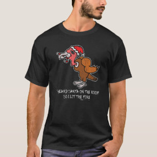 Camiseta Vintage oí a Santa en el techo de Turquía contra C