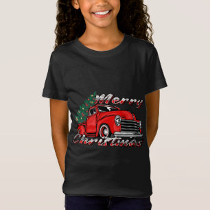 Camiseta Vintage Old Red Truck Tree Merry Xmas - Camión Roj