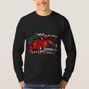 Camiseta Vintage Old Red Truck Tree Merry Xmas - Camión Roj