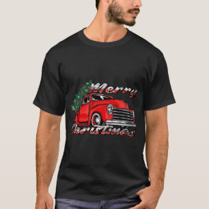 Camiseta Vintage Old Red Truck Tree Merry Xmas - Camión Roj
