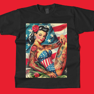 Camiseta Vintage Old School Tattoo Pin Up