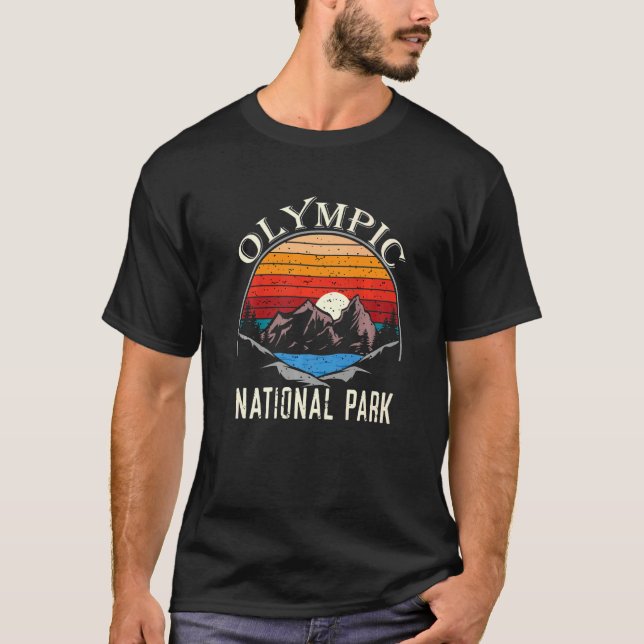 Camiseta Vintage Olympic National Park Mountain Camping Sou (Anverso)