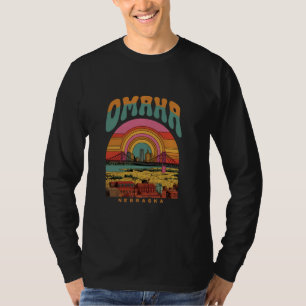 Camiseta Vintage Omaha Nebraska Sunset Skyline
