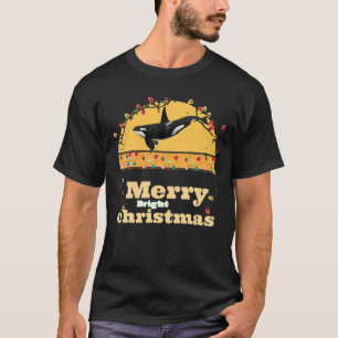 Camiseta Vintage Orca Merry and Bright Navidad Women