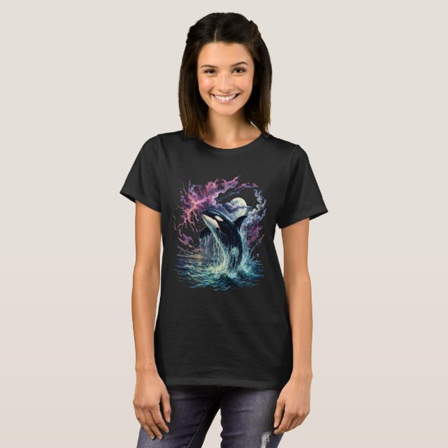 Camiseta Vintage Orca Moon Lightning (Anverso completo)