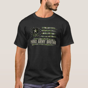 Camiseta Vintage Orgulloso Hermano del Ejército Camo Bander