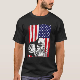 Camiseta Vintage Orgulloso Soldador Día del Padre USA Amer