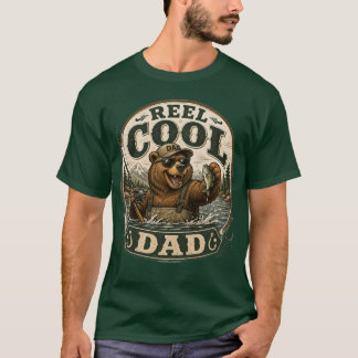 Camiseta Vintage Oso de Pesca Papá Genial Reel