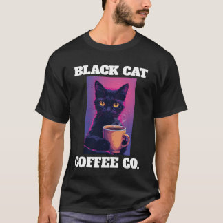 Camiseta vintage otoño neon café GATO NEGRO