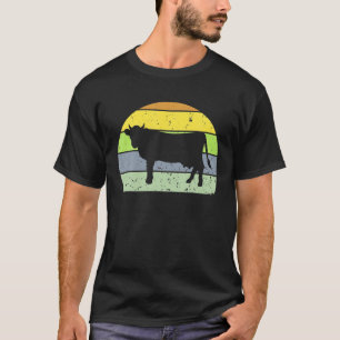 Camiseta Vintage OX - Cow Retro OX - Cow Silhouette Cute OX
