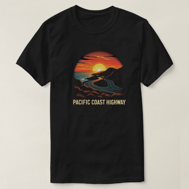 Camiseta Vintage Pacific Coast Highway Sunset - California (Diseño del anverso)