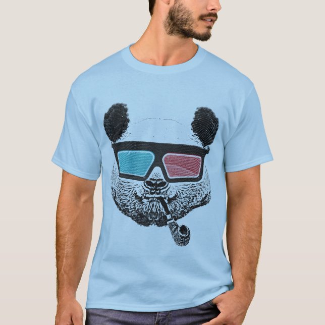 Camiseta Vintage panda 3-D glasses (Anverso)