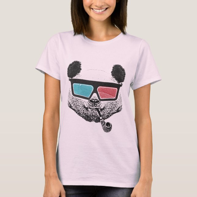 Camiseta Vintage panda 3-D glasses (Anverso)